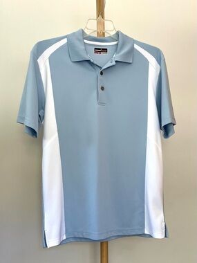 Grand Slam Light Blue & White Athletic Polo Men’s Large